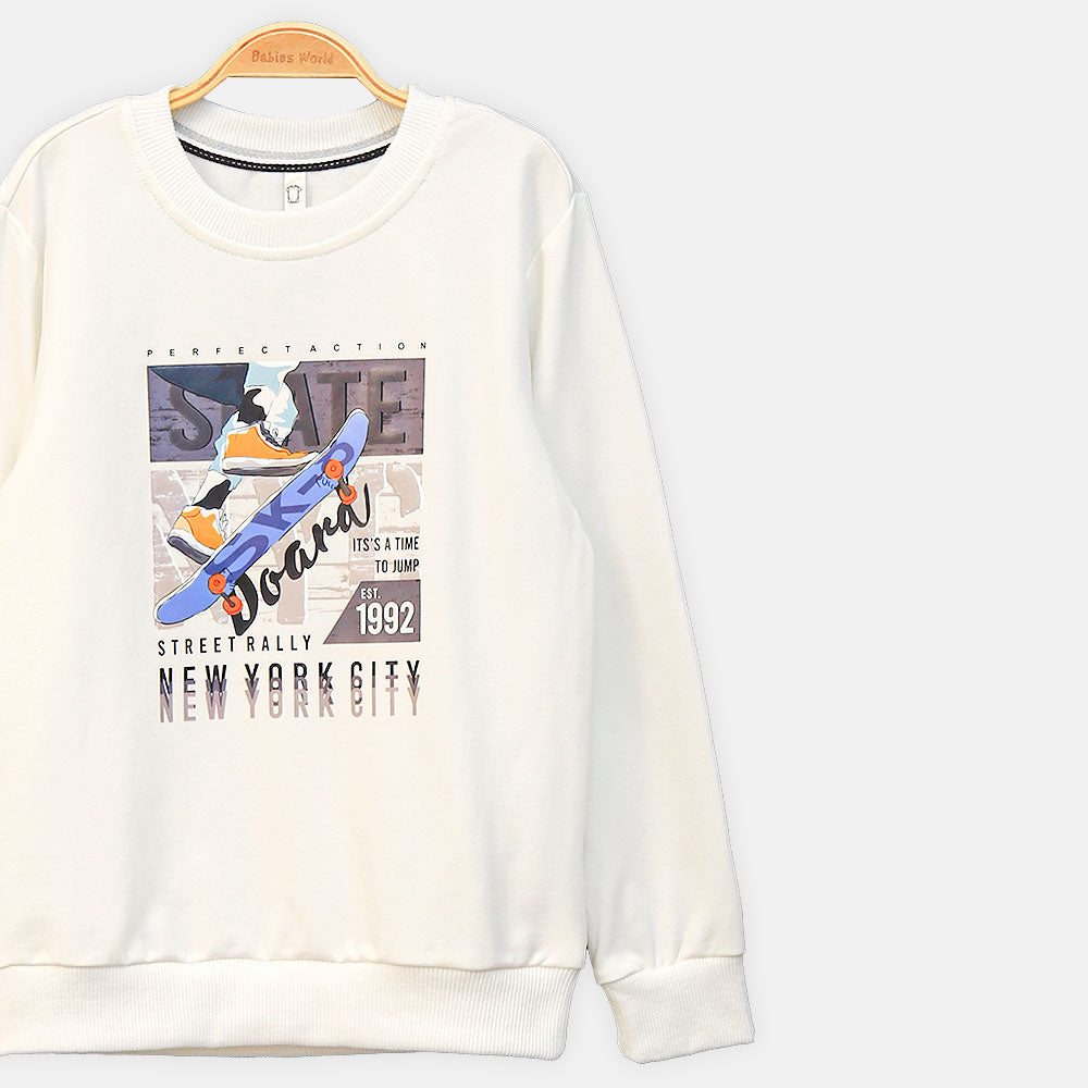 BOY T-SHIRT WHITE SKATEBOARD GRAPHIC