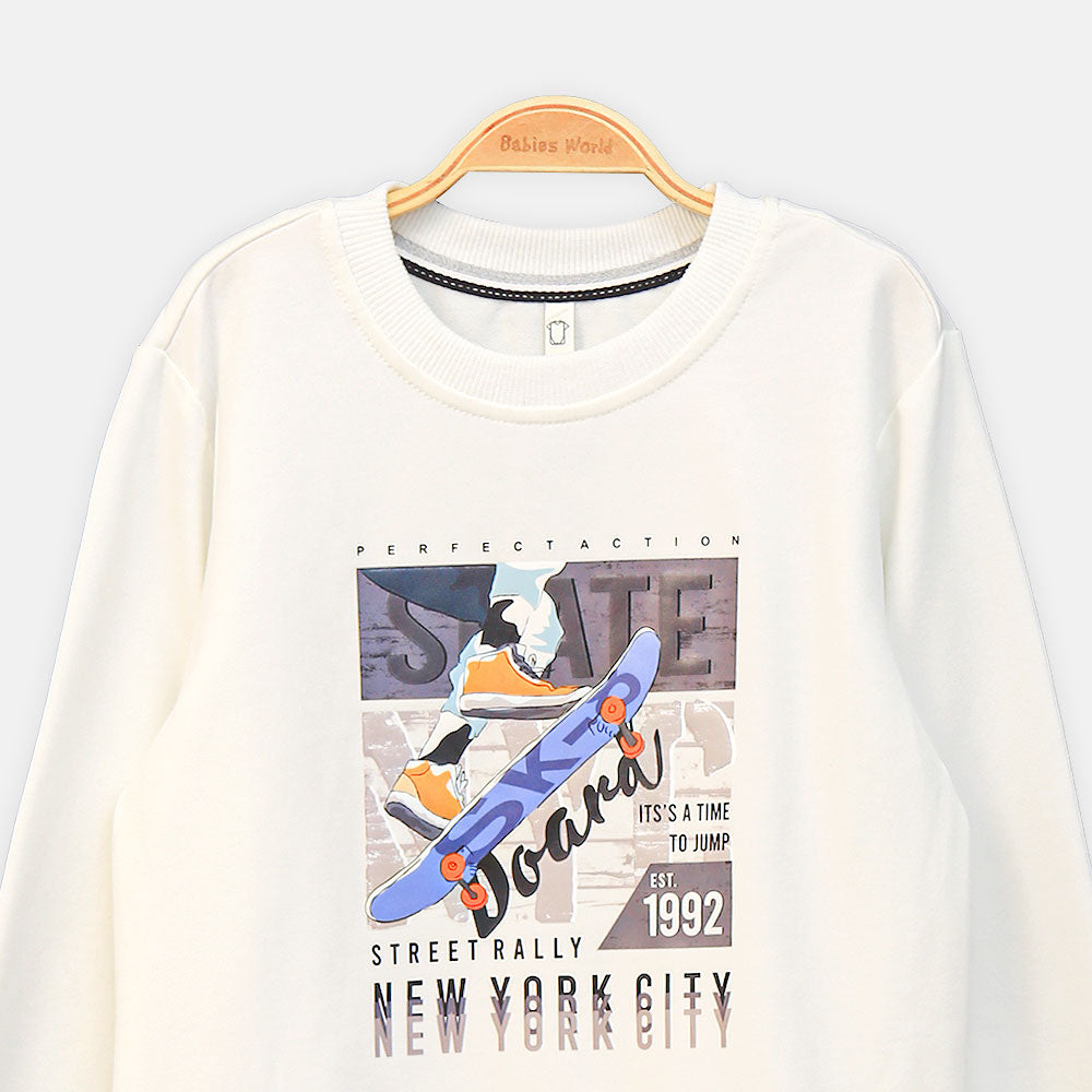BOY T-SHIRT WHITE SKATEBOARD GRAPHIC