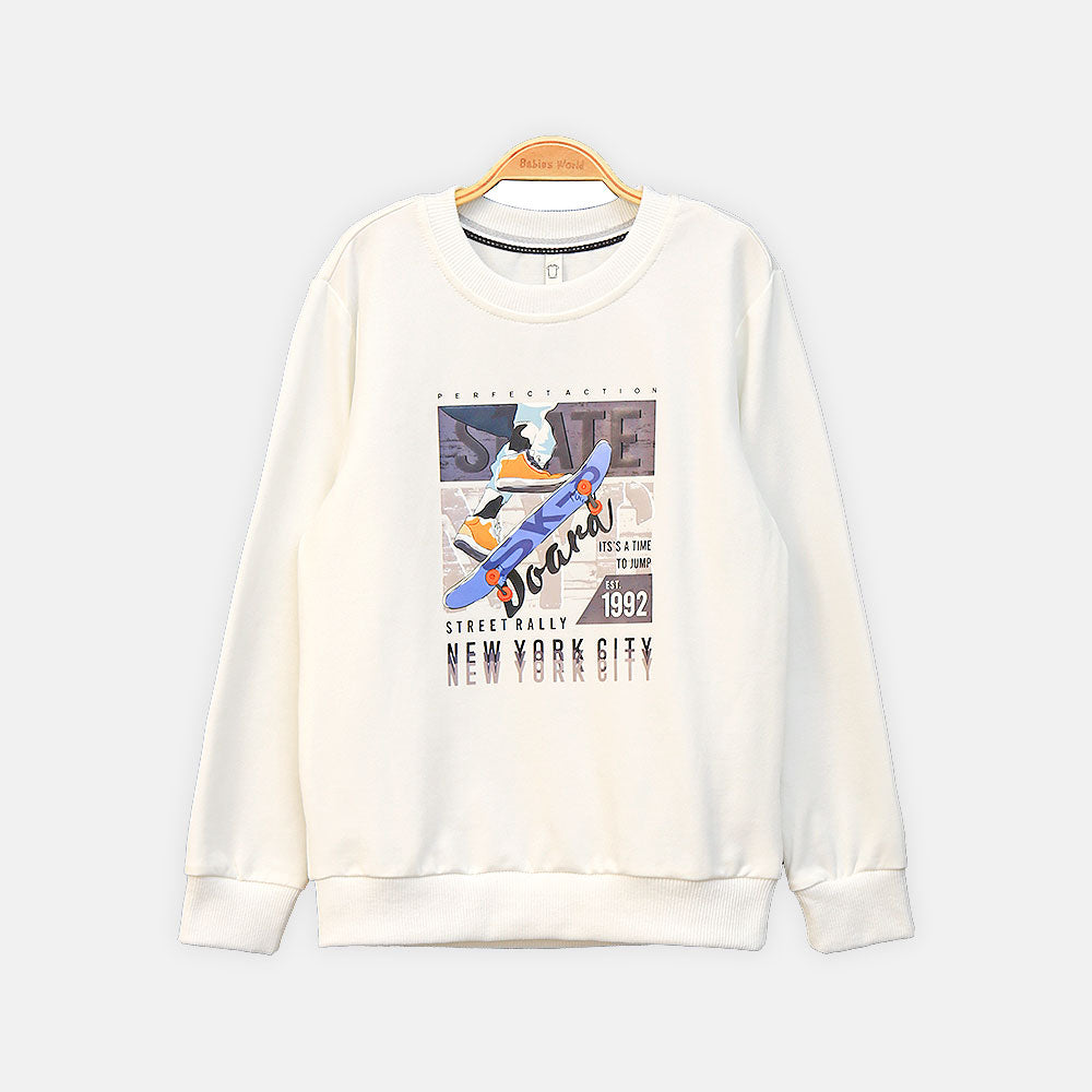 BOY T-SHIRT WHITE SKATEBOARD GRAPHIC
