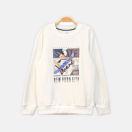 BOY T-SHIRT WHITE SKATEBOARD GRAPHIC