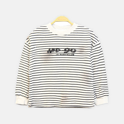 BOY T-SHIRT OFF-WHITE STRIPED CREW
