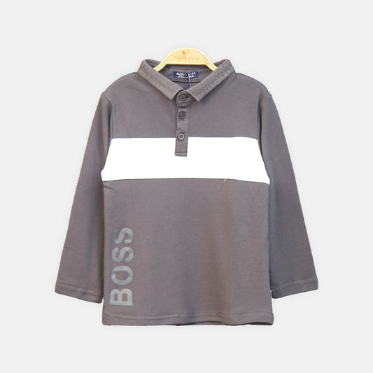 BOY T-SHIRT GREY BOSS