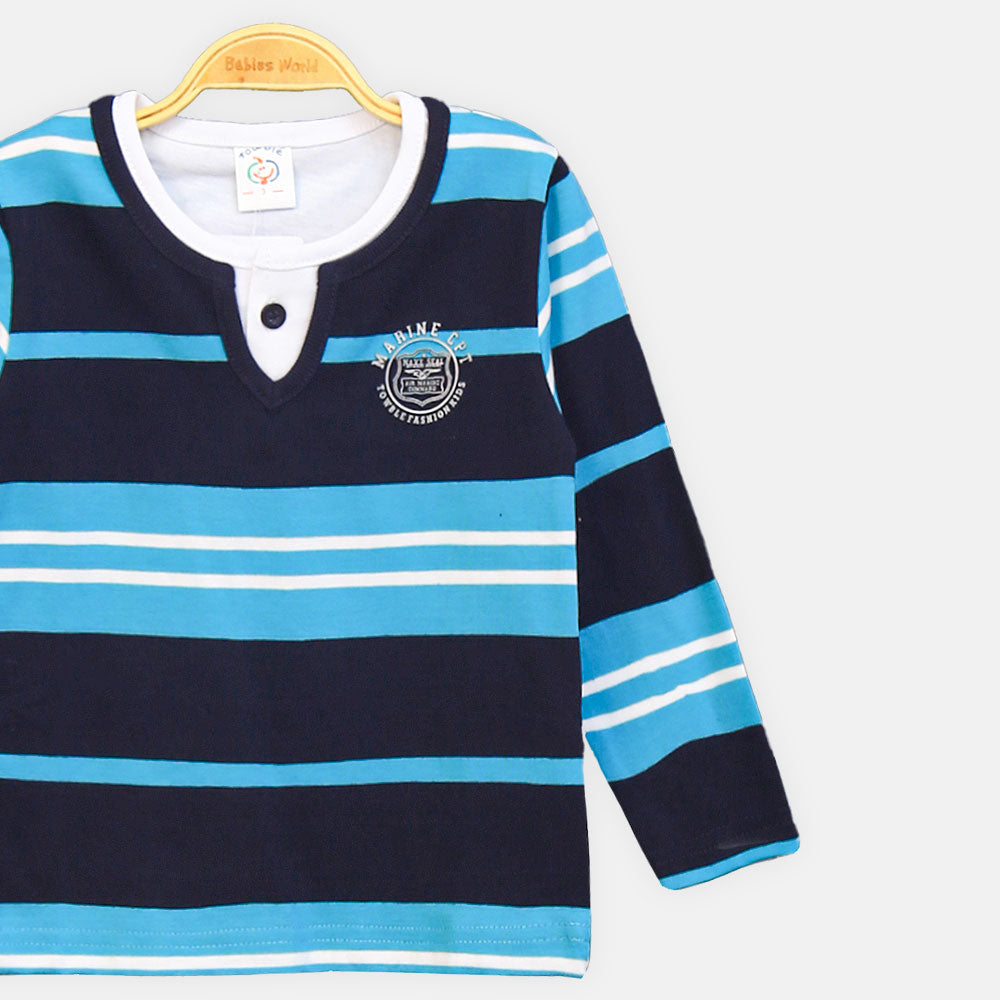 BOY T-SHIRT STRIPED BEAR LONG-SLEEVE TOP