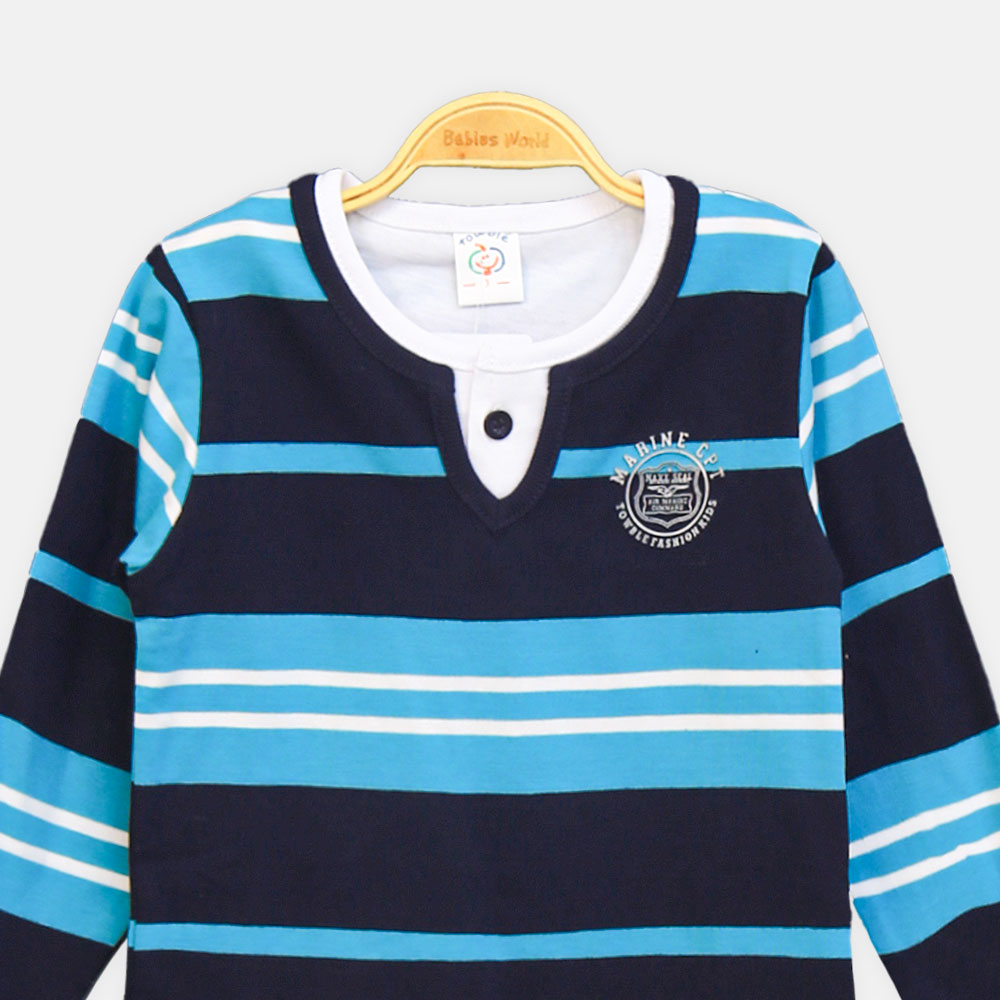 BOY T-SHIRT STRIPED BEAR LONG-SLEEVE TOP