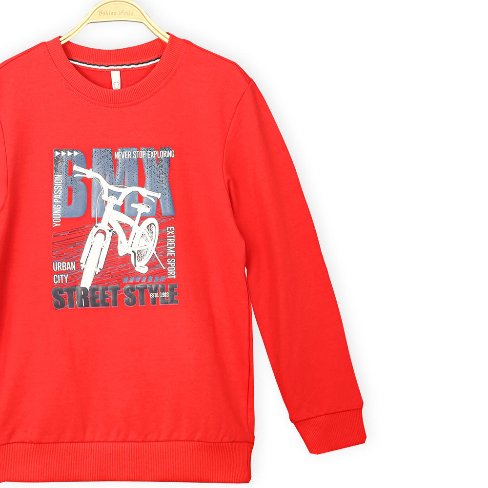 BOY T-SHIRT RED STREET STYLE