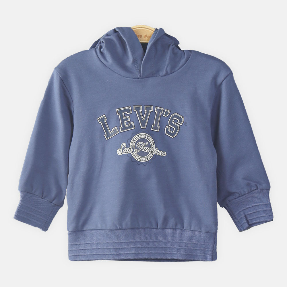 BOY T-SHIRT AZURE BLUE LEVIS HOODED