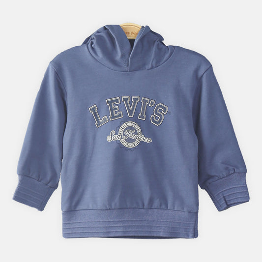 BOY T-SHIRT AZURE BLUE LEVIS HOODED