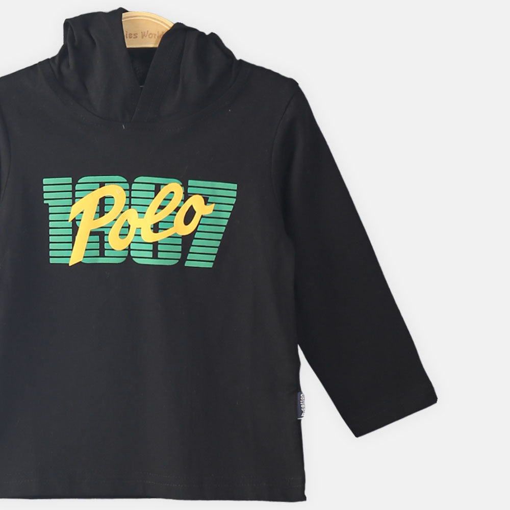 BOY T-SHIRT BLACK POLO HOODIE