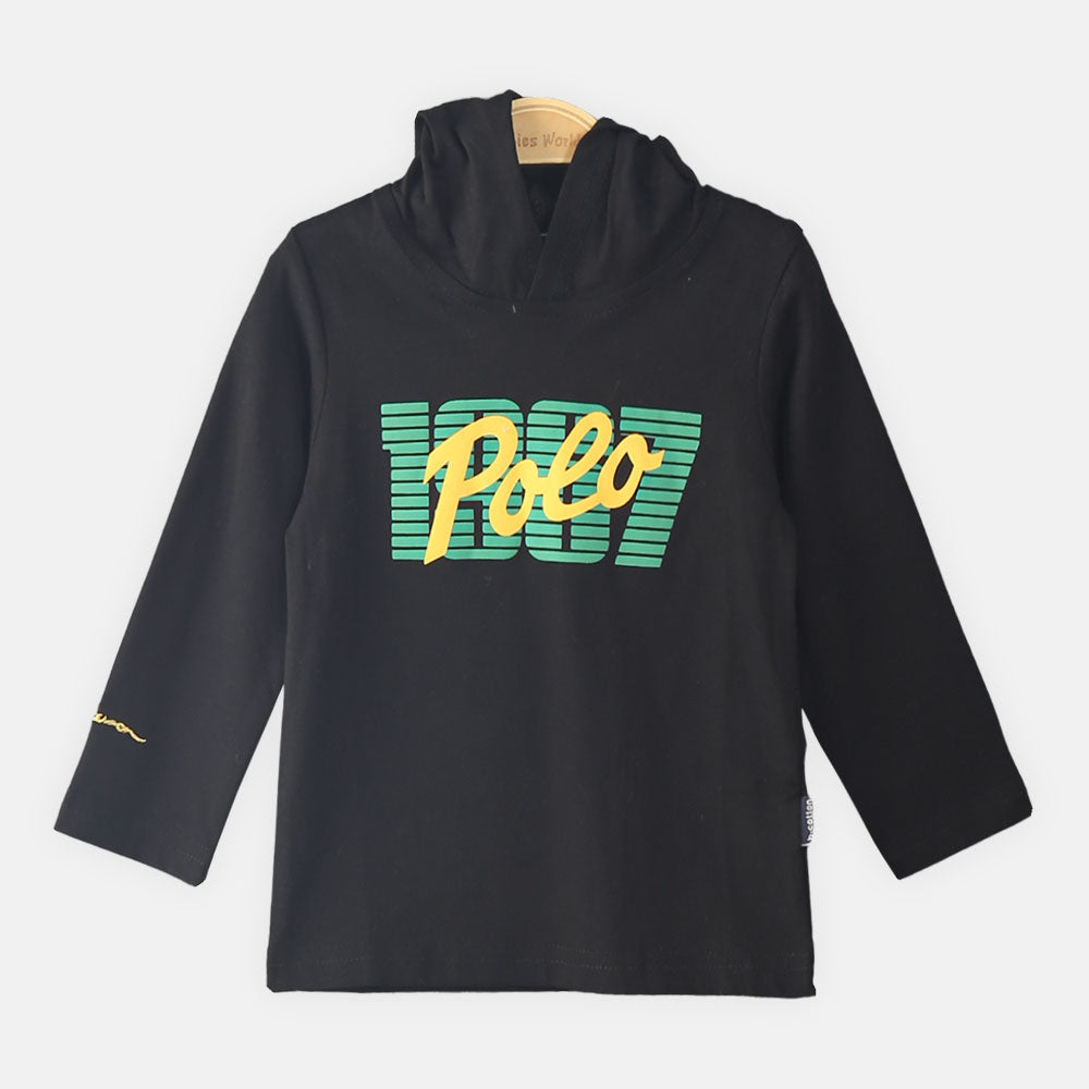 BOY T-SHIRT BLACK POLO HOODIE