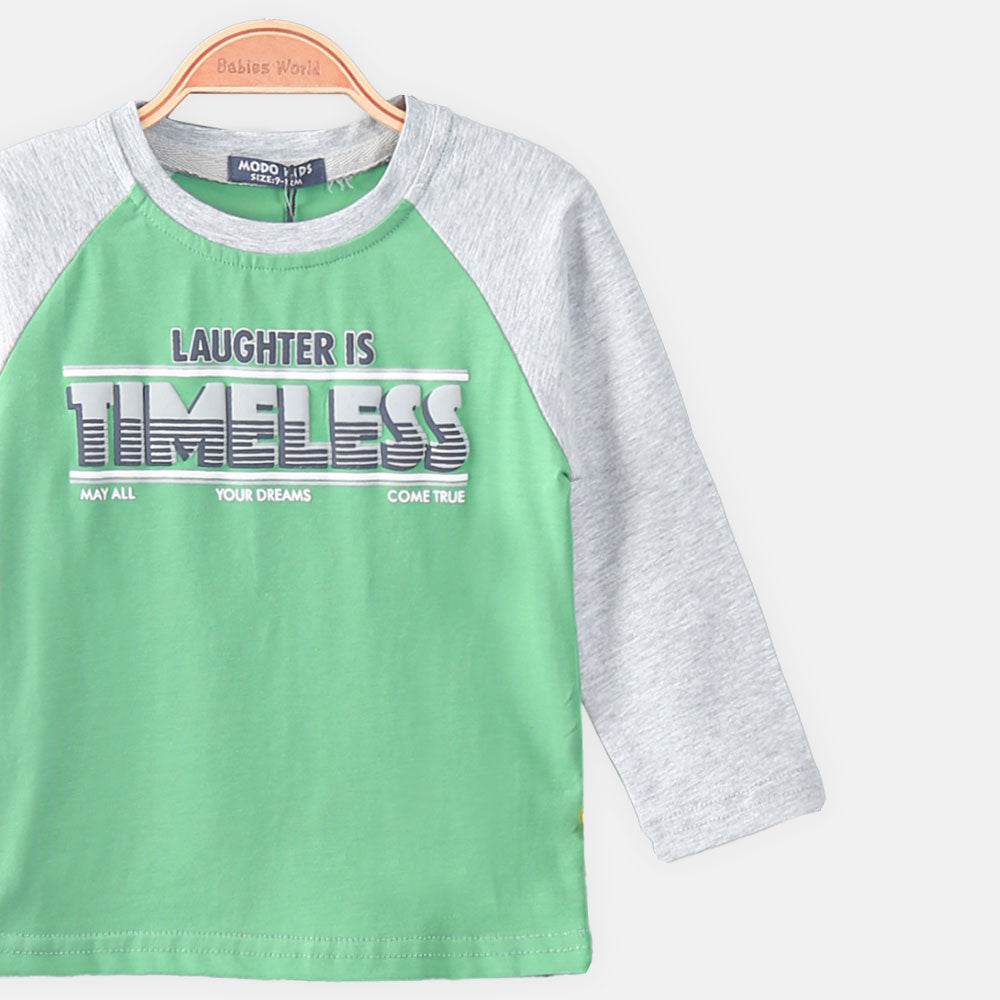 BOY T-SHIRT LEAF GREEN TIMELESS