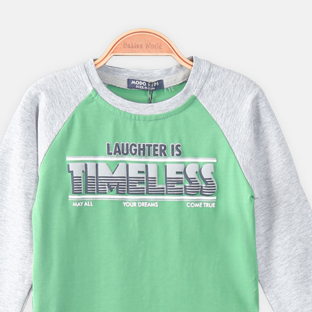 BOY T-SHIRT LEAF GREEN TIMELESS