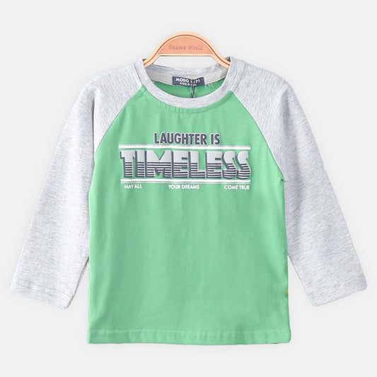 BOY T-SHIRT LEAF GREEN TIMELESS