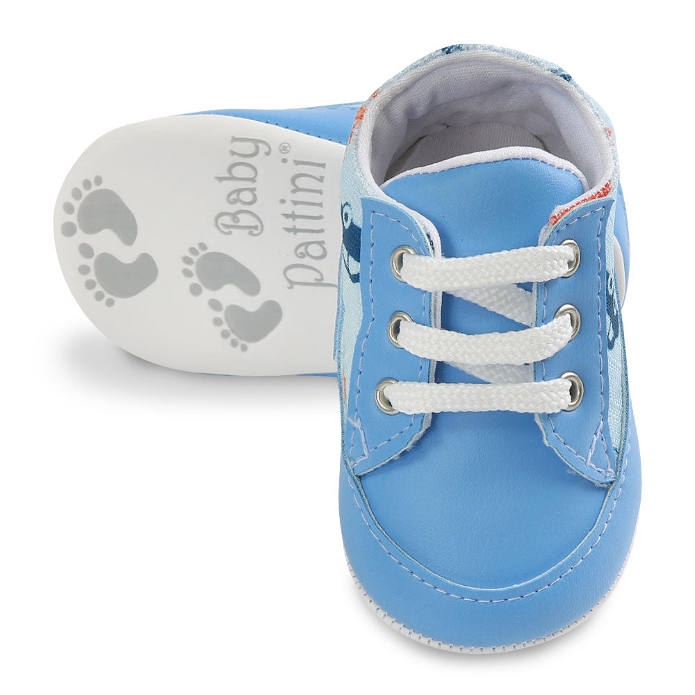 BOY PRE WALKER CERULEAN BLUE CARS SNEAKER