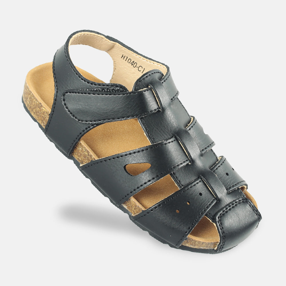 BOY SANDAL BLACK HOOP CORK-BASE