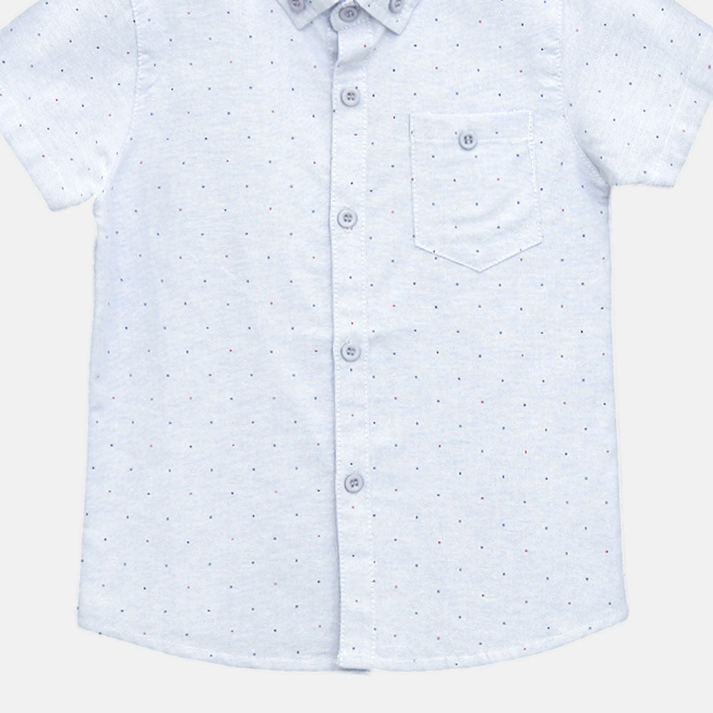BOY SHIRT SKY BLUE POLKA DOT HALF-SLEEVE