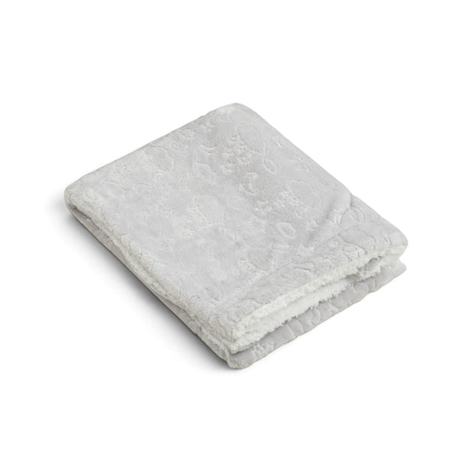 GREY CLOUD & MOON EMBOSSED REVERSIBLE BLANKET