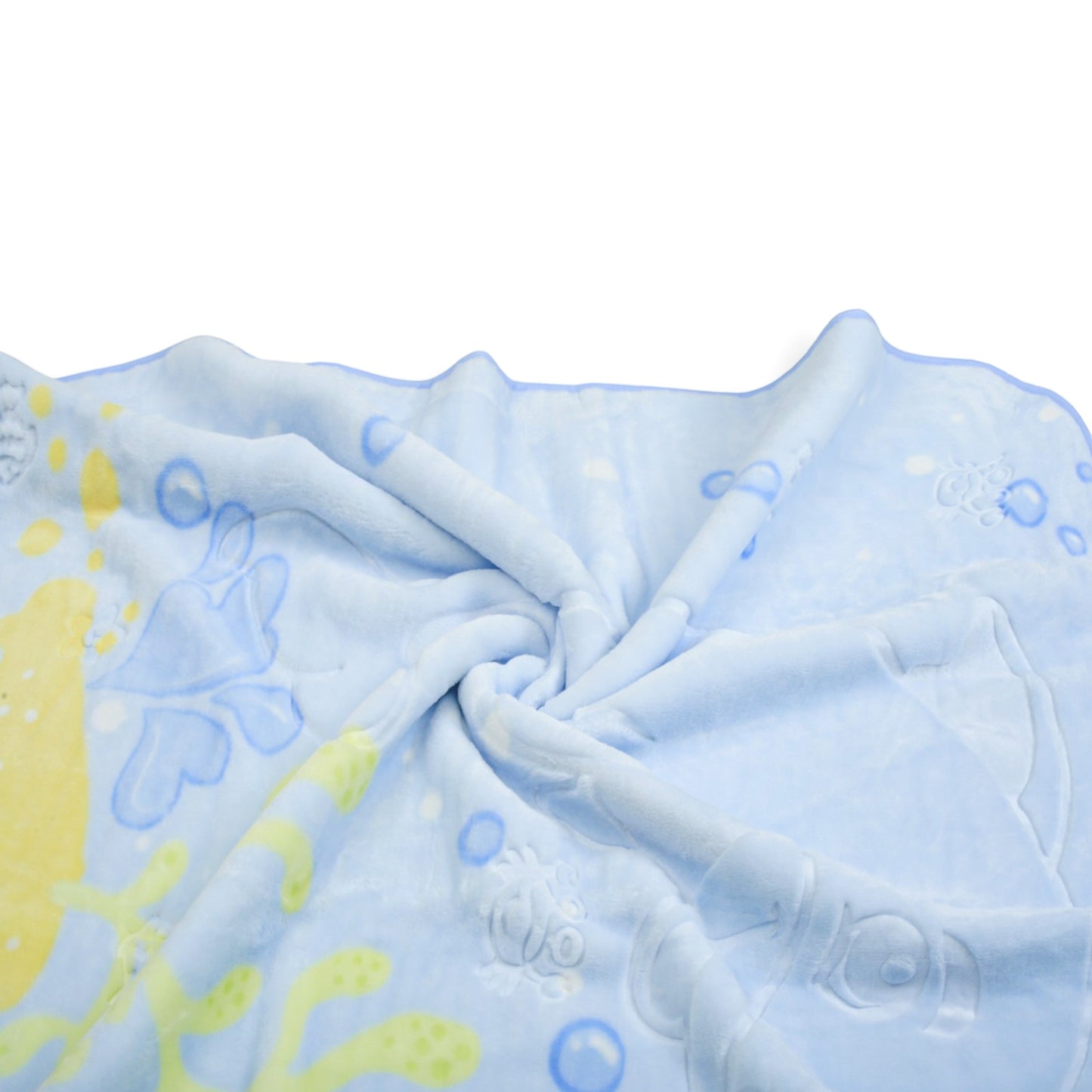 LIGHT BLUE DOLPHIN EMBOSSED BLANKET