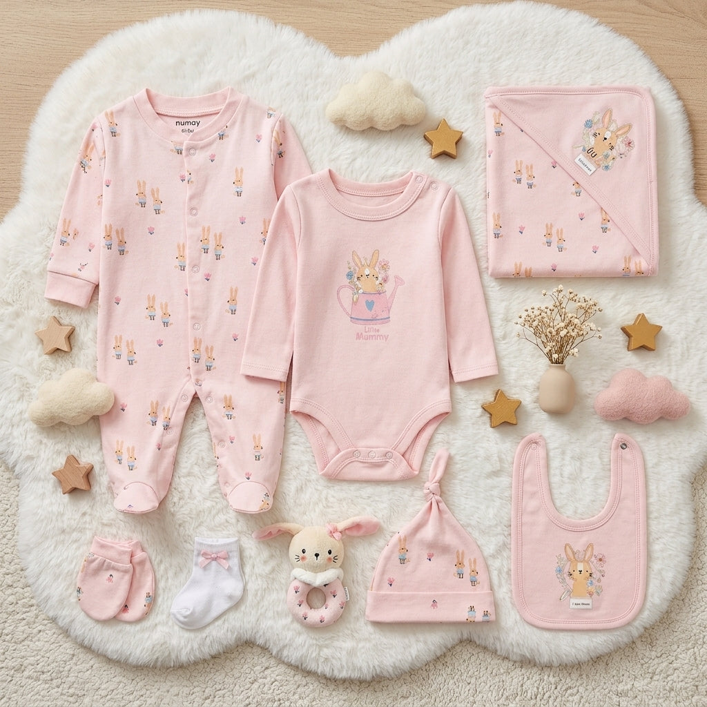 LITTLE MUMMY BUNNY LAYETTE SET GIRLS
