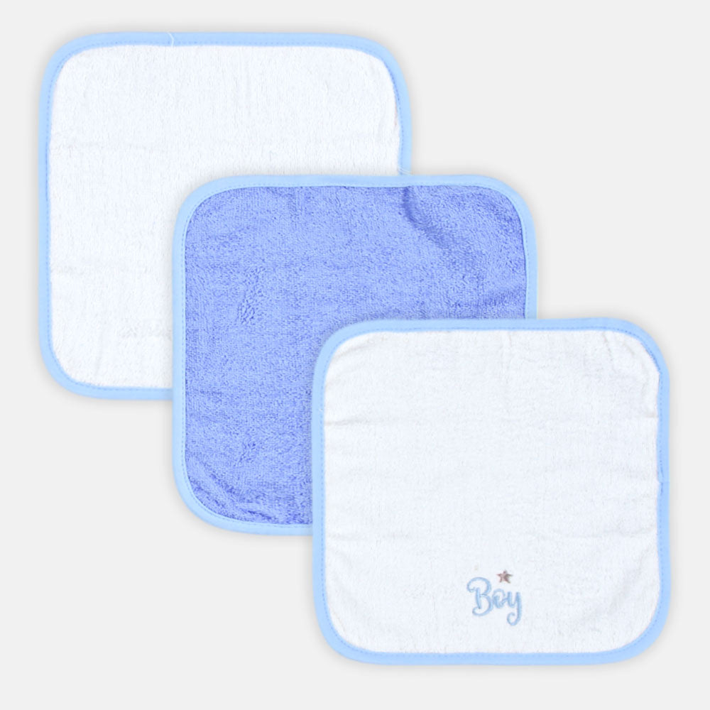 BATH TOWEL WITH 4 FACE TOWELS BLUE / WHITE