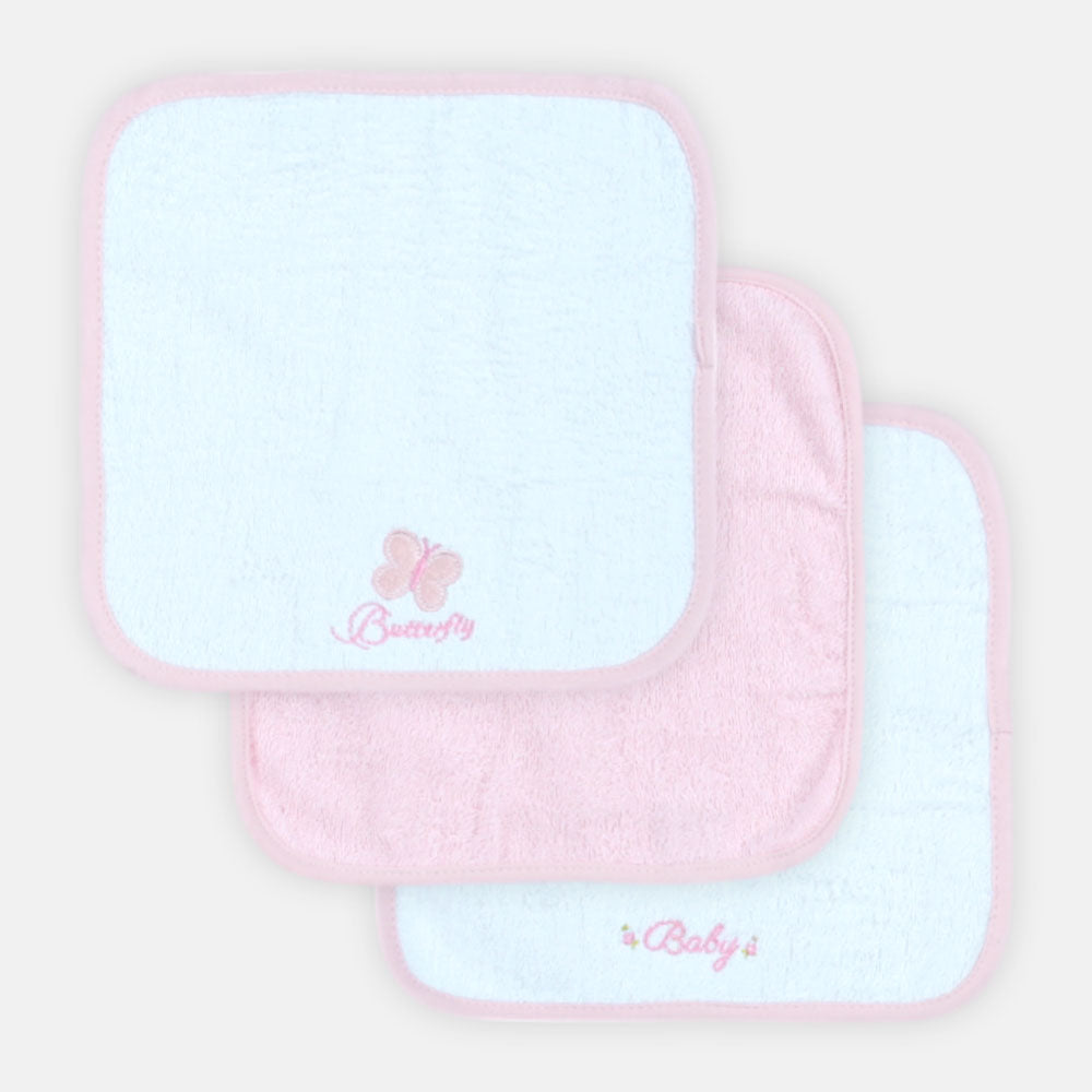 BATH TOWEL WITH 4 FACE TOWELS PINK