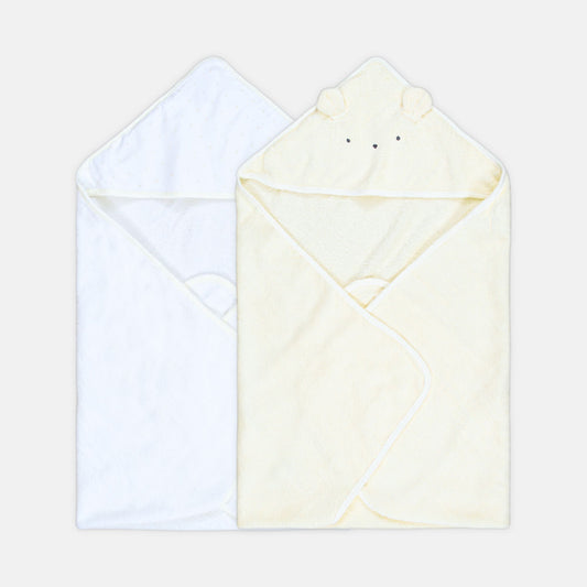 BATH TOWEL PK-2 YELLOW / WHITE