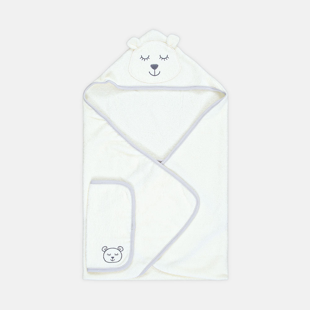 BATH TOWEL W/FACE TOWEL OFF-WHITE