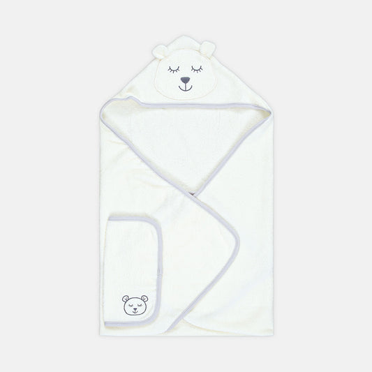 BATH TOWEL W/FACE TOWEL OFF-WHITE