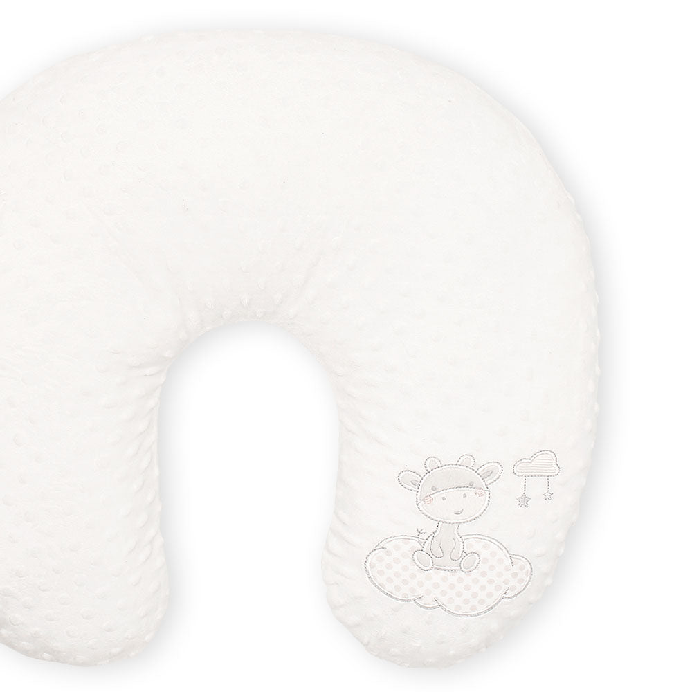 NURSING PILLOW WHITE GIRAFFE MINKY