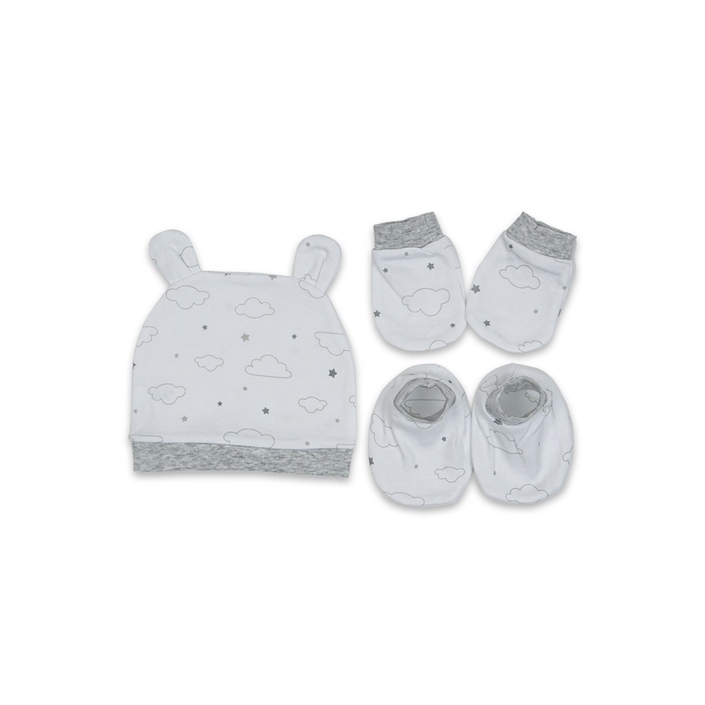 CAP SET WITH MITTEN & BOOTIES