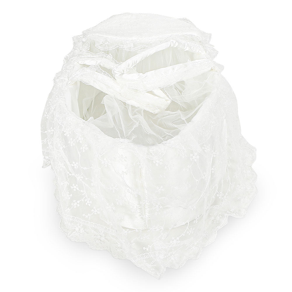 CARRY CRIB WHITE FLORAL NET LACED