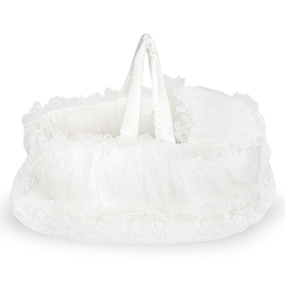 CARRY CRIB WHITE FLOUNCE LACED