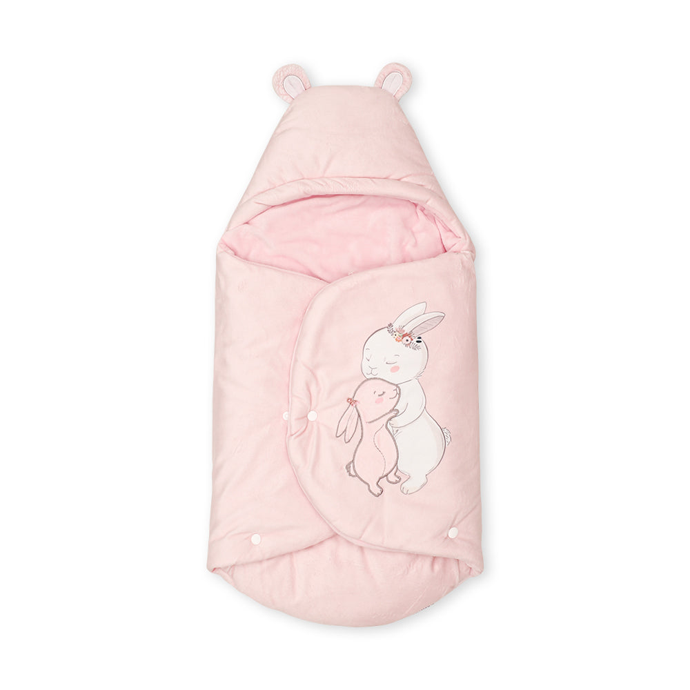 CARRY NEST PINK PLUSH BUNNY