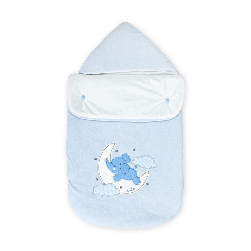 CARRY NEST BLUE PLUSH ELEPHANT & MOON BOY