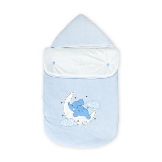 CARRY NEST BLUE PLUSH ELEPHANT & MOON BOY