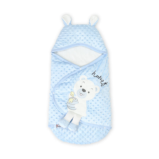 CARRY NEST BLUE MINKY BEAR & HONEY BOY
