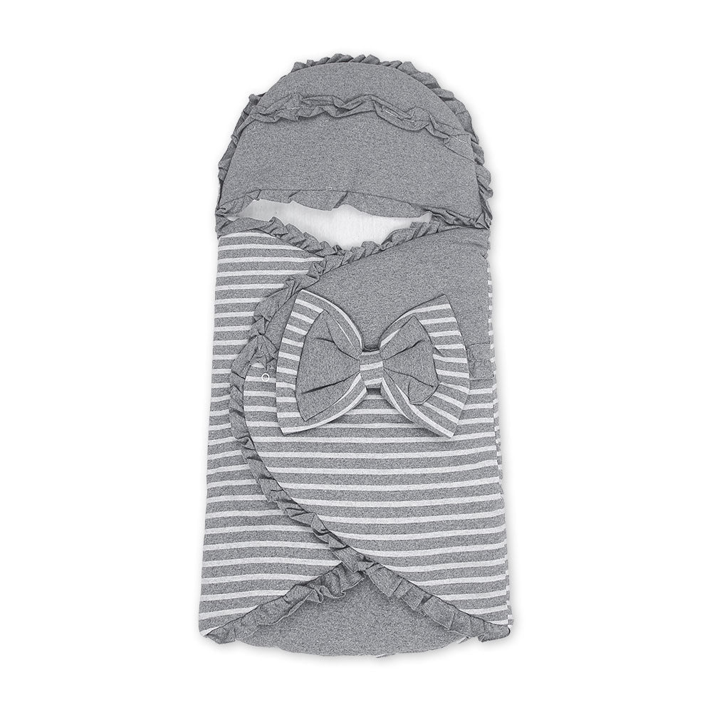CARRY NEST GREY STRIPED BOW