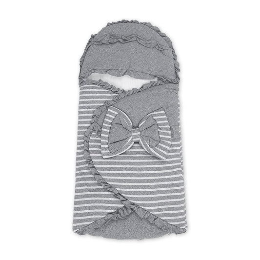 CARRY NEST GREY STRIPED BOW