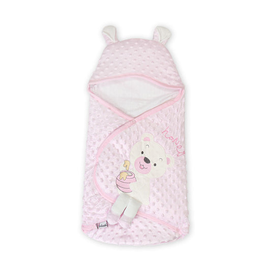 CARRY NEST PINK MINKY BEAR & HONEY GIRL