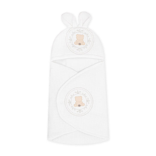 CARRY NEST WHITE TEXTURED BEAR FANCY