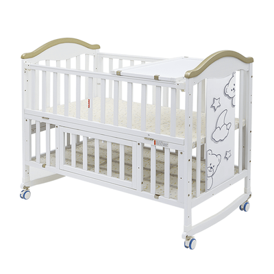 WOODEN COT WHITE