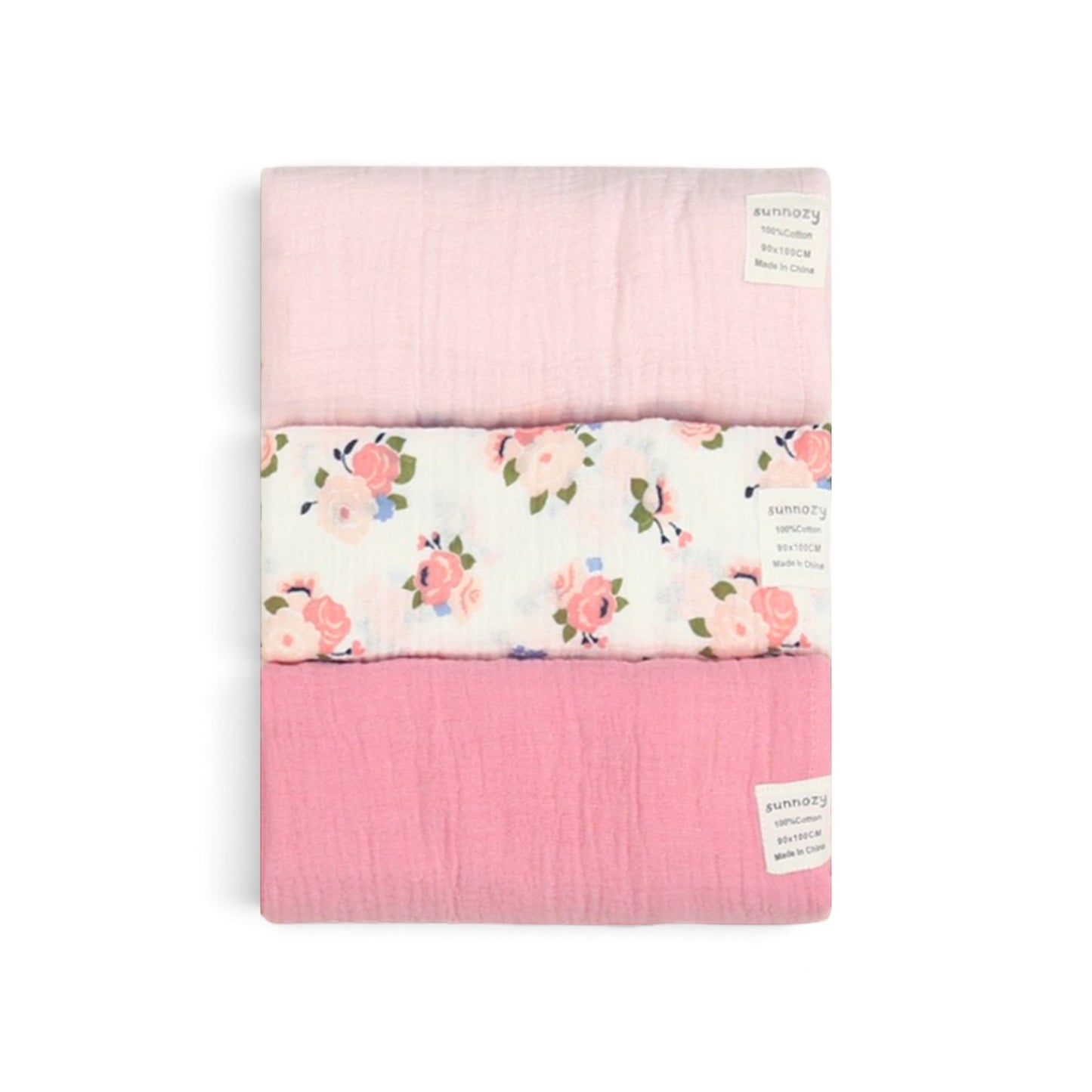 PINK FLORAL ASSORTMENT WRAPING SHEET MUSLIN PK-3