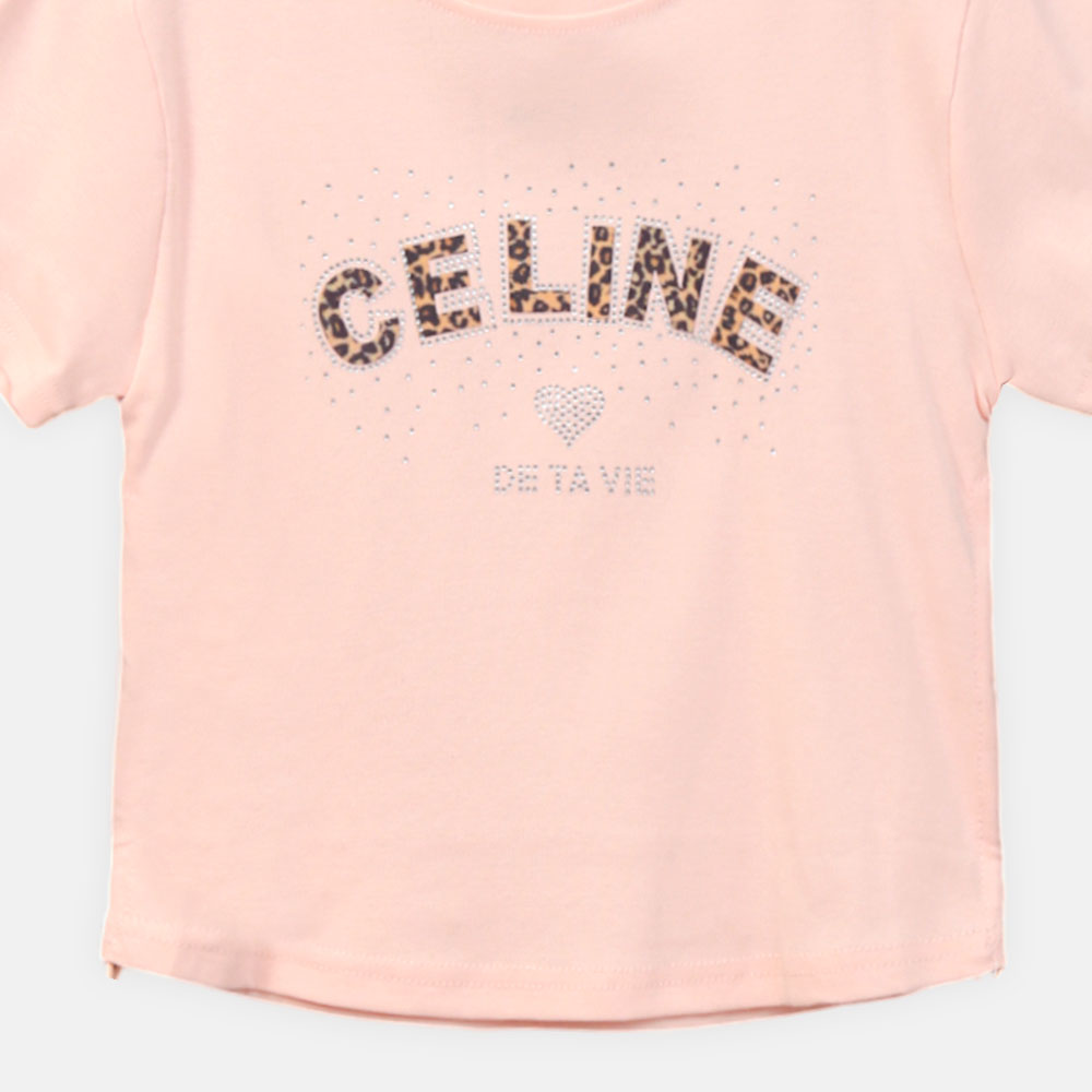 GIRL T-SHIRT PINK "CELINE" SPARKLE