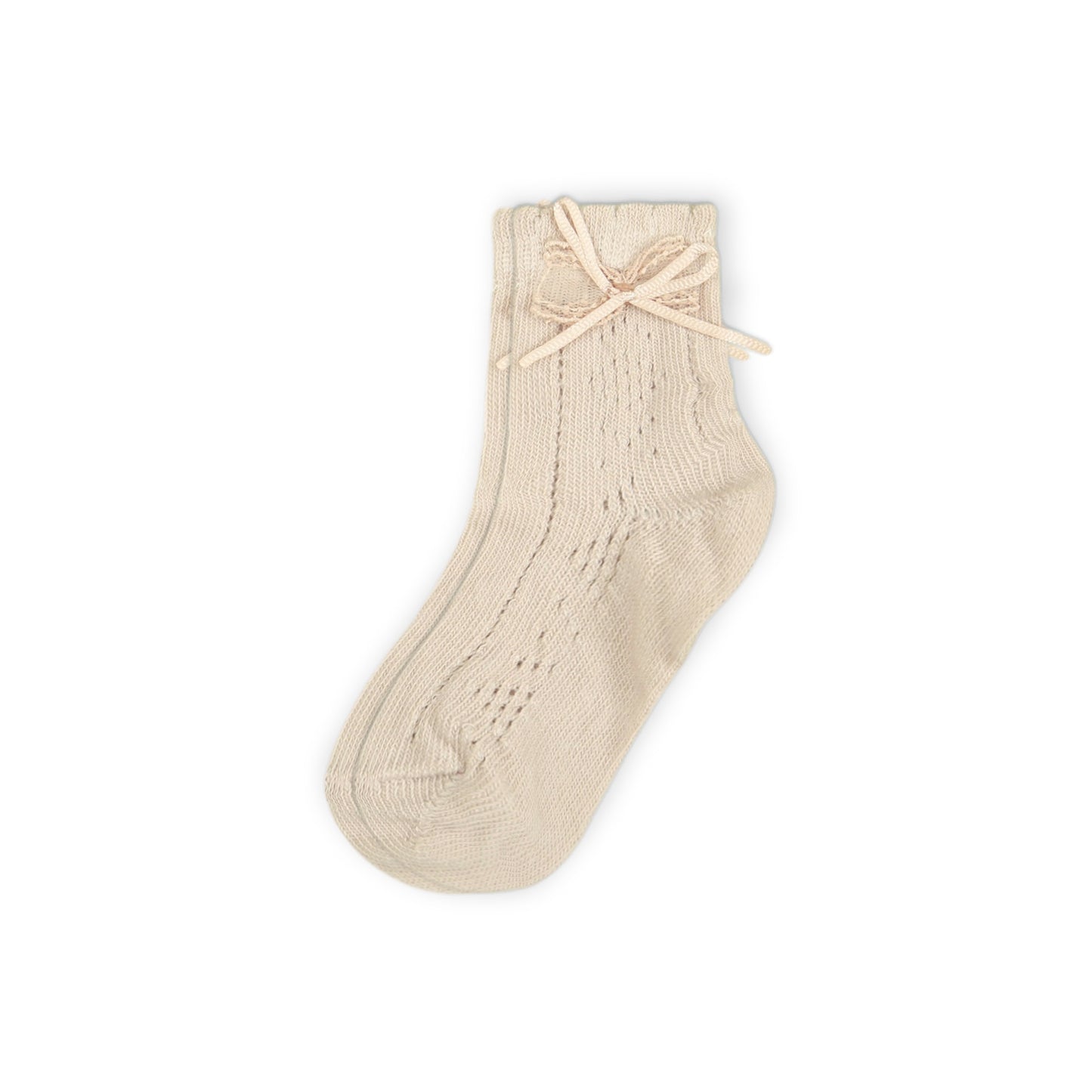 WHITE RIBBON ACCENT GIRL SOCKS PK-2