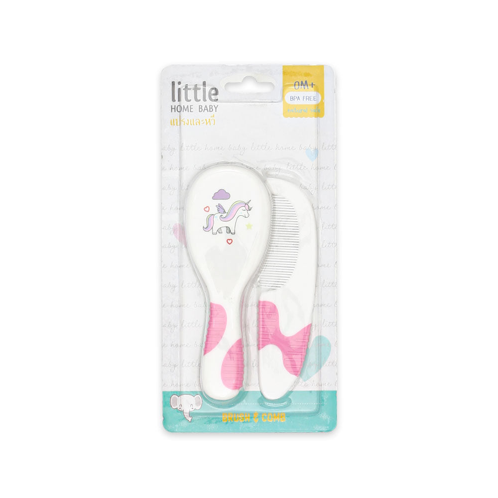 COMB & BRUSH SET PINK UNICORN