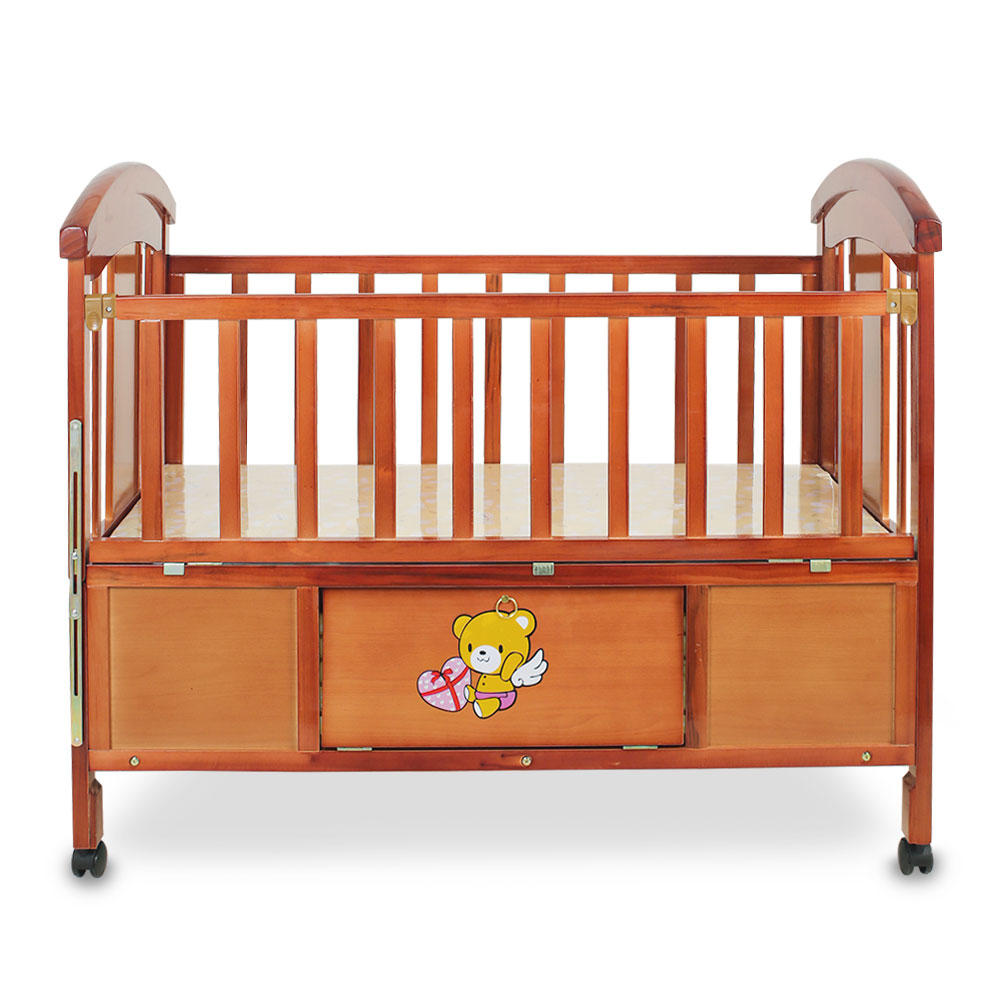 WOODEN COT BROWN