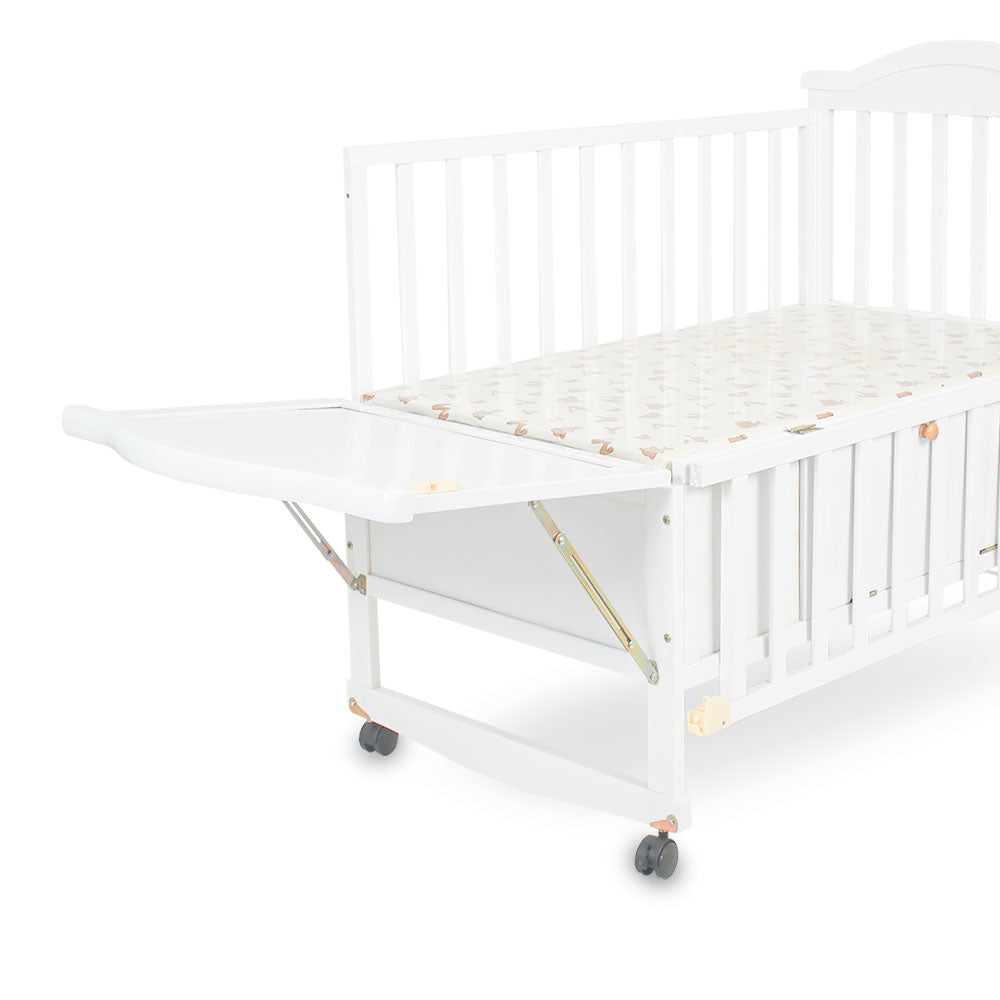 WOODEN COT WHITE