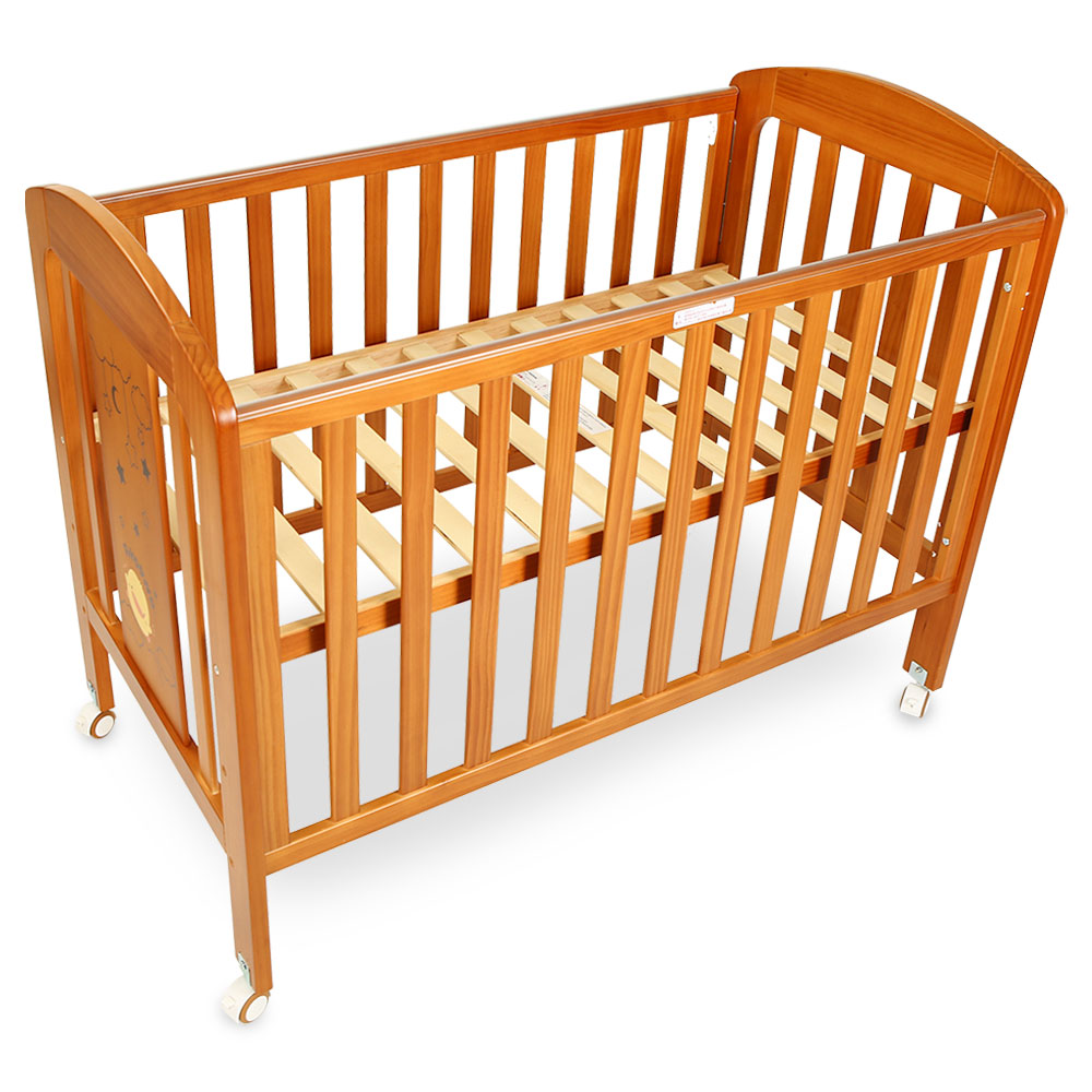 WOODEN COT BROWN