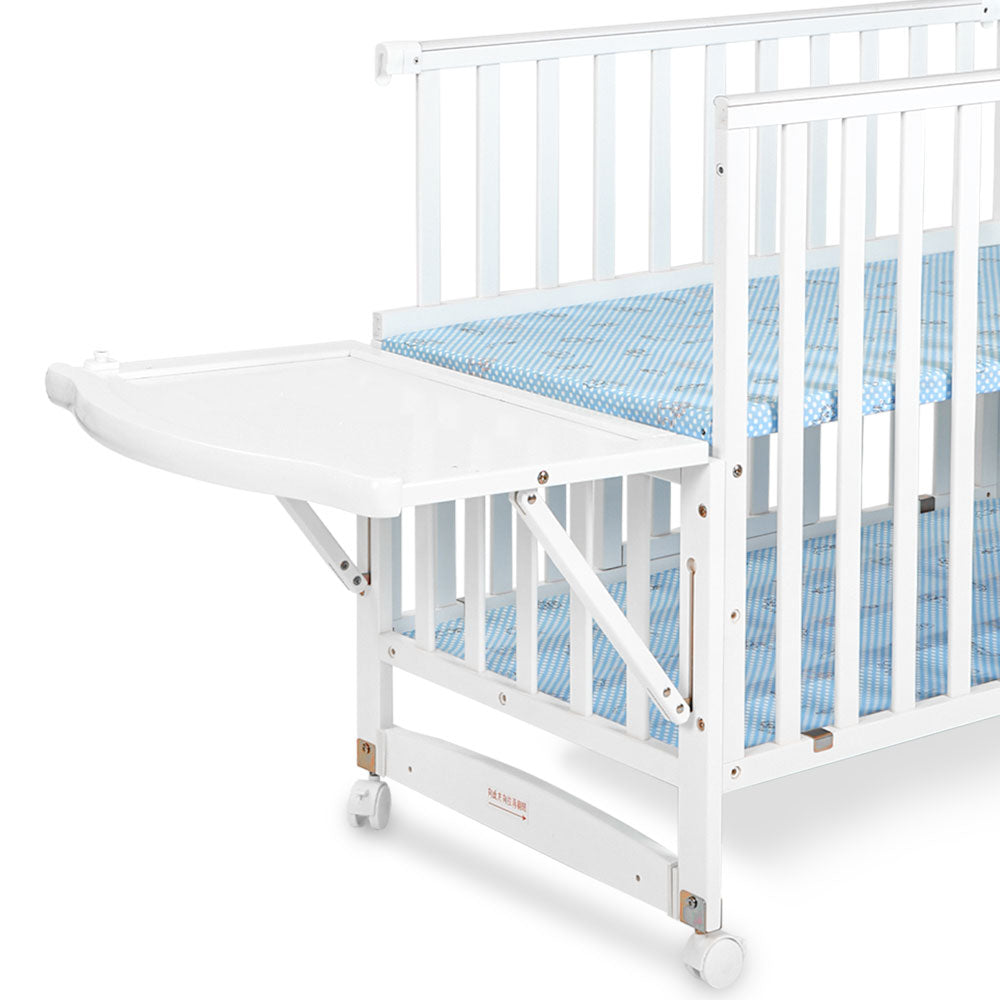 WOODEN COT WHITE