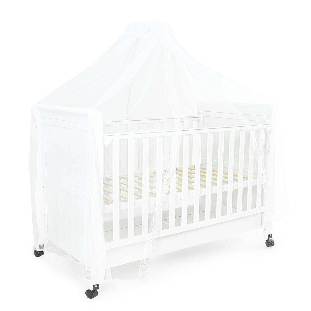 BABY WOODEN COT - WHITE