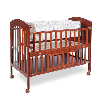 WOODEN COT - BROWN